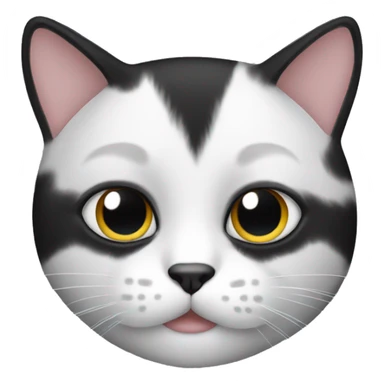 The muzzle of a black and white cat sticker