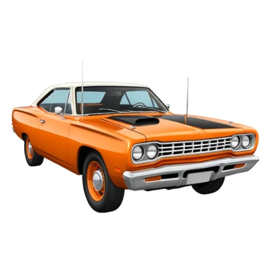 1969 roadrunner car in orange sticker