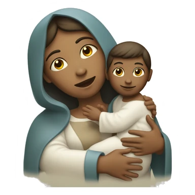 Maria mother of Jesus with Jesus in hands white skin sticker