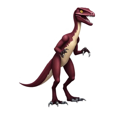 Maroon edgy badass velociraptor-Digimon, full body sticker