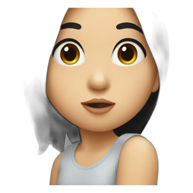 Girl with black hair blowing a kiss sticker