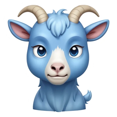 Disapppinted-crying with tears-cute-large-full body-blue goat-head tilted back sticker