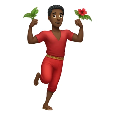 Red hibiscus male fan dancer sticker