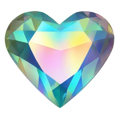 Heart shaped 56-carat iridescent diamond sticker