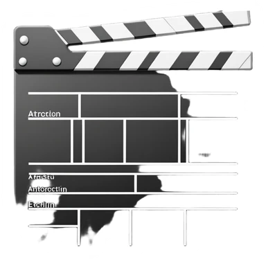 purest abstraction of film slate, two intersecting lines only, absolute minimal sticker