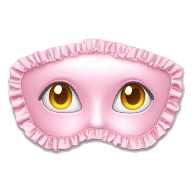 Light pink Frilly satin bedtime mask sticker