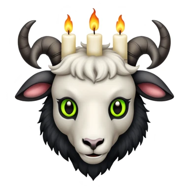 belphegor, demon sheep with ten eyes and a candle on its head sticker