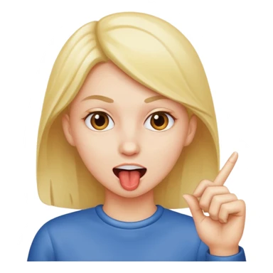 Emoji biting her pointer finger sticker