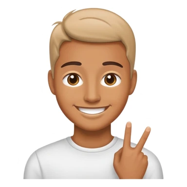 person using a simple app with a smile sticker