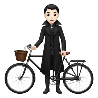 vampire stand with bicycle. sticker