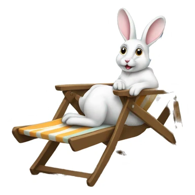 rabbit sitting deckchair sticker