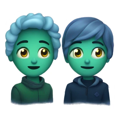 dos personas viendo una Aurora boreal  sticker