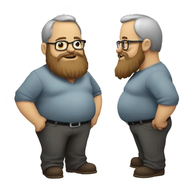 Nerdy White man with big belly and beard  sticker