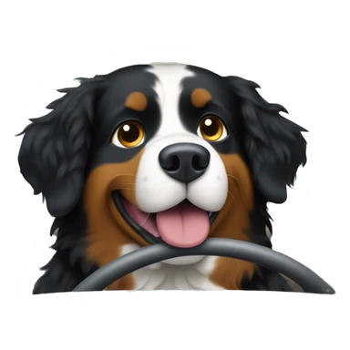 bernese mountain dog driving a car sticker