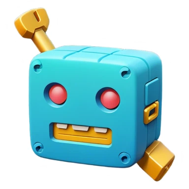 Clash of Clans aesthetic: Cinematic Playful Pixel 3D Key Emoji, rendered in a 3D vector-style similar to standard emojis with minimal shading and bold, simplified shapes. A compact, distinct form with signature details, softly glowing with a pixelated adventure charm. Simplified yet unmistakably iconic, highly detailed and consistent, glowing with a soft radiance and high shine. Stylized with a touch of classic pixel-art charm and a soft glowing outline, capturing the essence of a beloved gaming relic with a friendly, playful manner! sticker