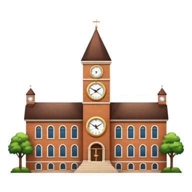 Campus building with clock tower sticker