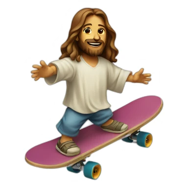 jesus christ in a skateboard sticker