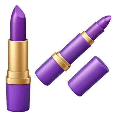 purple lipstick and cosmetics emojis in single object  sticker