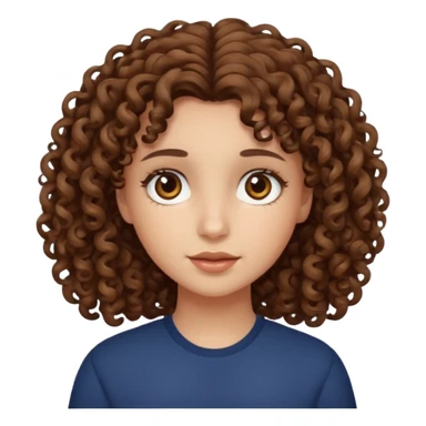 Uma menina de cabelos cacheados com olhos marrons e cabelos castanhos  sticker