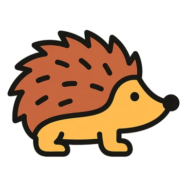 hedgehog, color outline icon style sticker