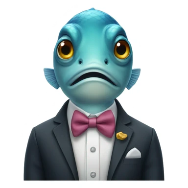 Fish wearing a bow tie sticker