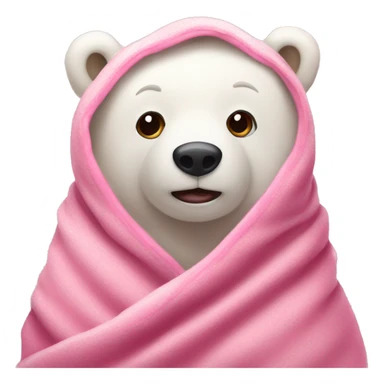 A white bear covered in a pink blanket for christmas  sticker