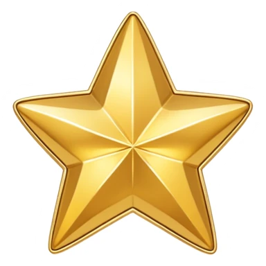 golden trinket star shape, central empty space, details in border, golden sticker