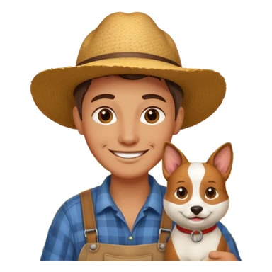 farmer with pet sticker