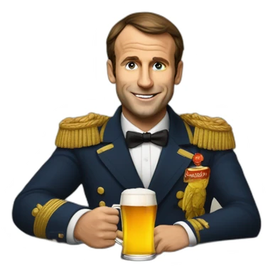macron avec une biere sticker