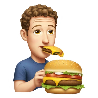 Mark Zuckerberg eating burger  sticker