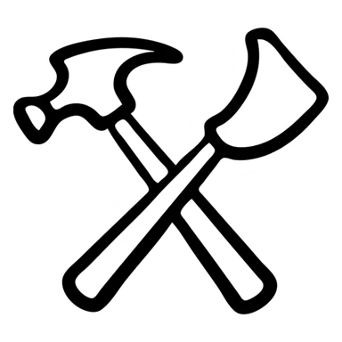 A hammer and sickle tool symbol with the hammer and sickle crossed sticker