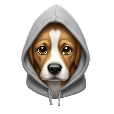 Dog wearing a hoody sticker
