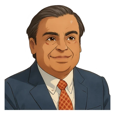 ghibli style portrait of Mukesh Ambani sticker
