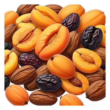 dried fruits assortment with raisins, dried apricots, prunes and dates sticker