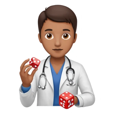 un doctor jugando a los dados sticker