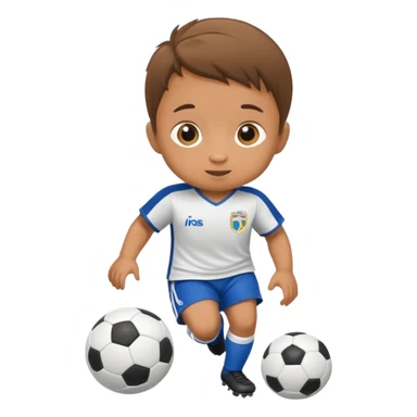 Baby playing soccer sticker