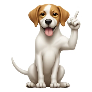 dog sticking middle finger up sticker