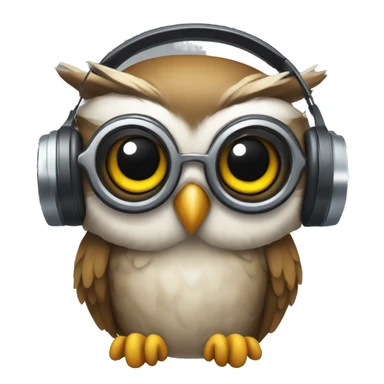 owl with headset sticker