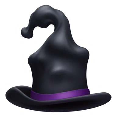 a black smoke cloud with a small purple magicians hat on sticker