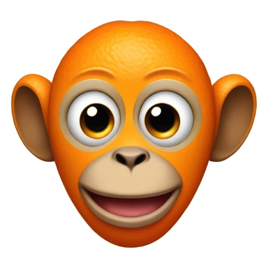tangerine with a monkeys face on it with bulging, a tangerine-monkey hybrid with bulging eyes sticker