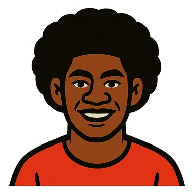 Fijian person with buiniga hairstyle, brown skin sticker