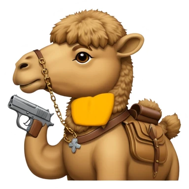 Camel with a gun to its head sticker