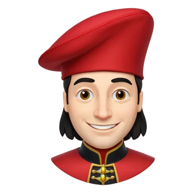 lord farquad avec un chapeau rouge plat sur le dessus sticker