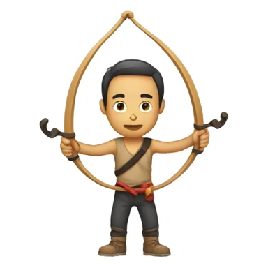 person with slingshot sticker