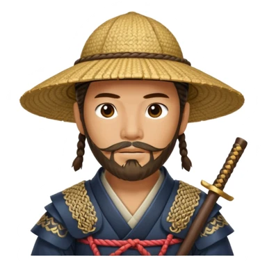 samurai with braided beard and straw hat

































 sticker