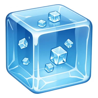 ice cube emoji, blue tint sticker