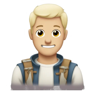 Finn from adventure time happy blushy smile sticker