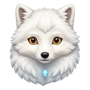polar half body Arctic fox sticker