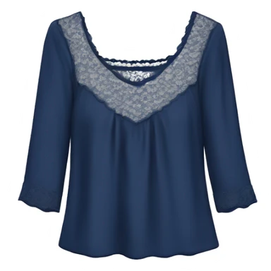  Navy blue top with lace sticker