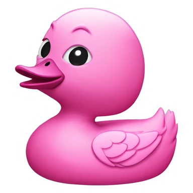 A pink duck mix with an alien sticker